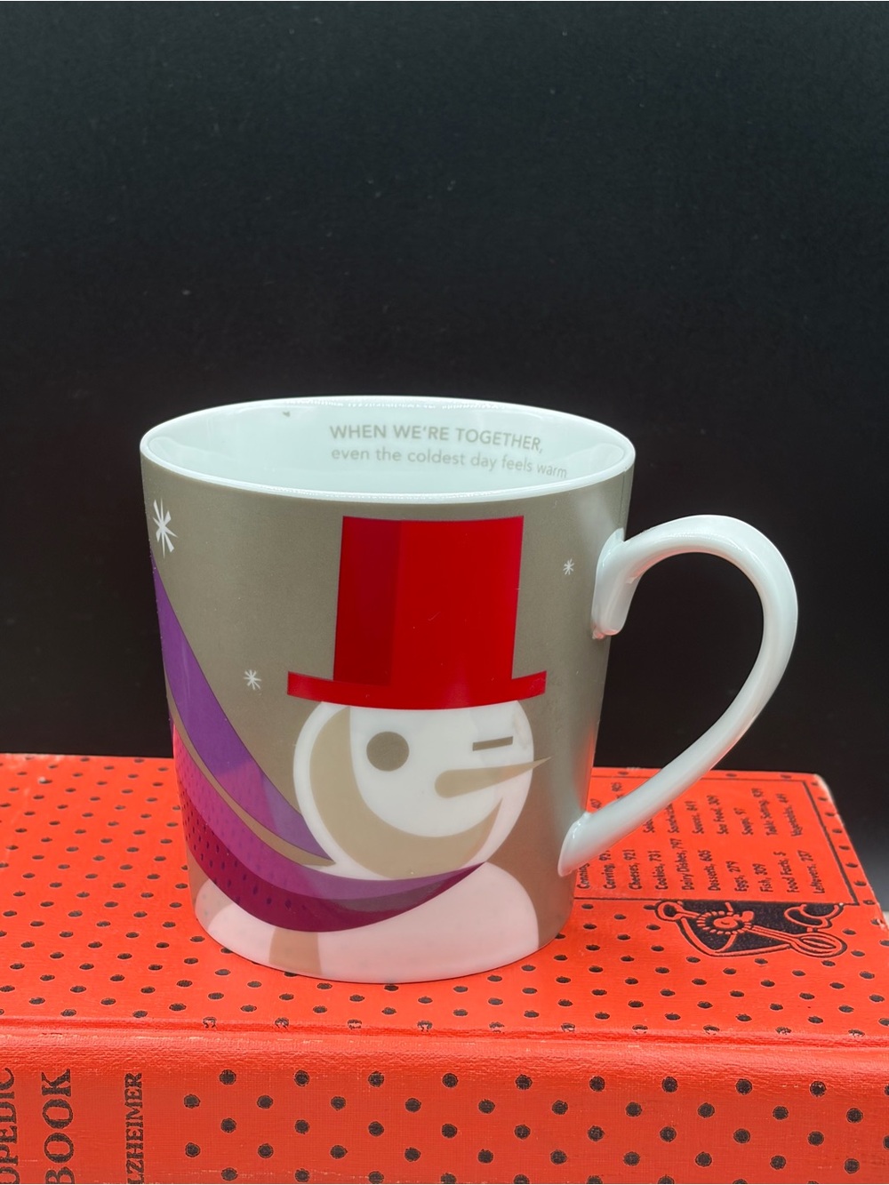2011 Starbucks Winking Snowman Coffee Mug "When We Are Together" Winter Holiday